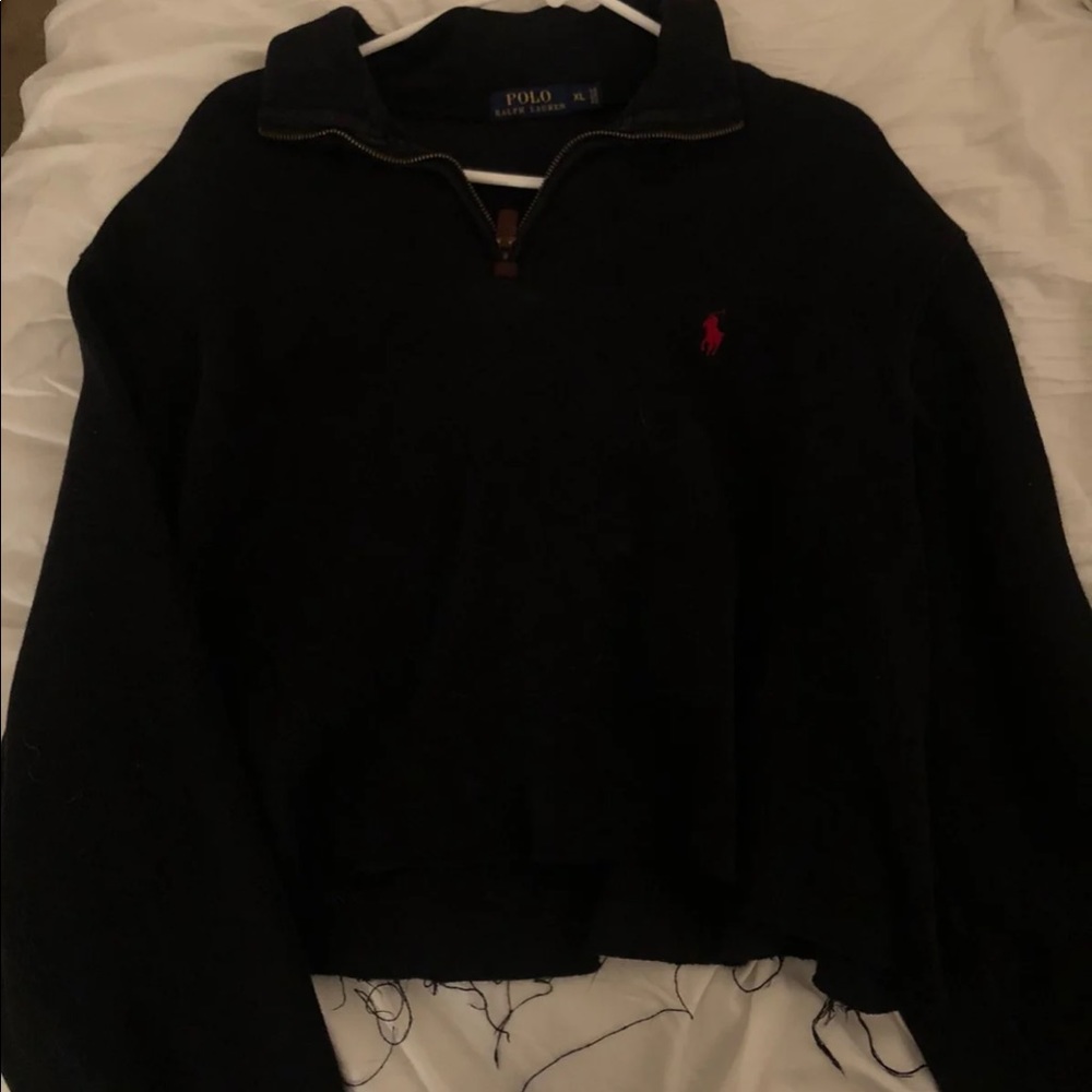 Vintage Cropped Polo Quarter Zip